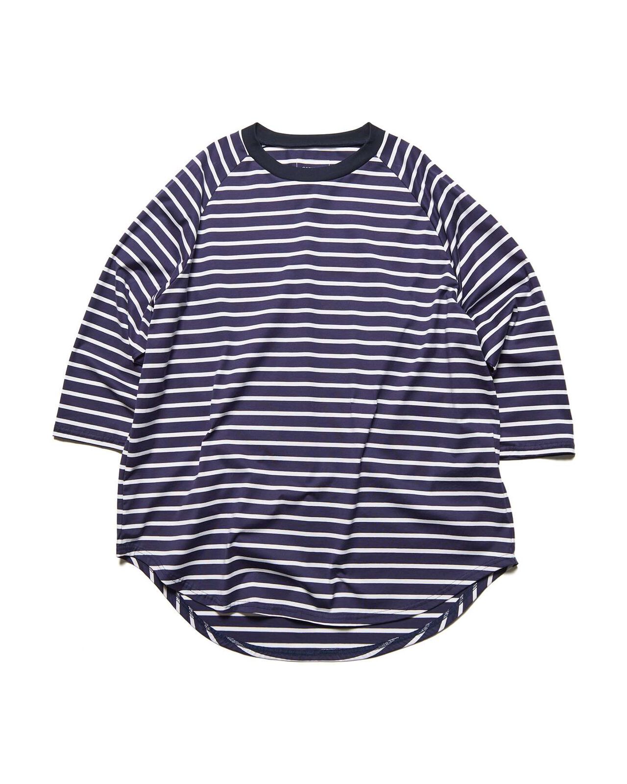 BORDER RAGLAN 3/4 SLEEVE WIDE TEE,NAVY, large image number 0