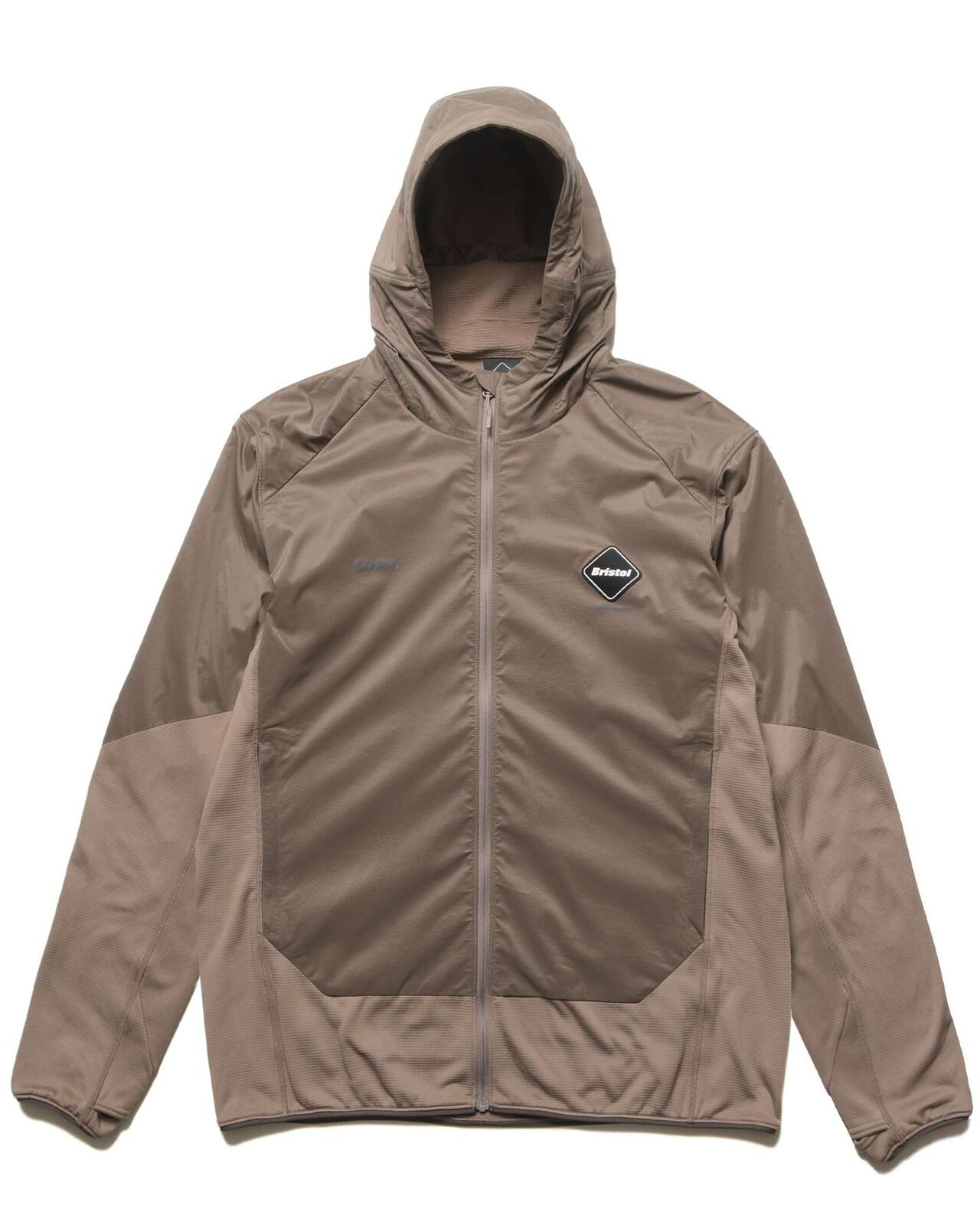 GRID FLEECE HYBRID HOODIE,BEIGE, large image number 0