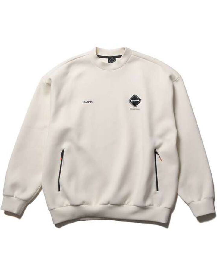 TECH SWEAT TEAM CREWNECK BAGGY TOP,OFF WHITE, medium image number 0