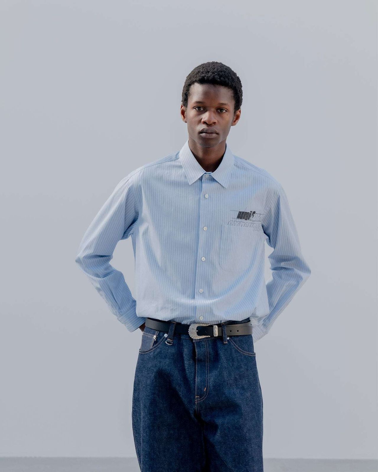 IN-PROCESS PRINT SHIRT,LIGHT BLUE, large image number 3