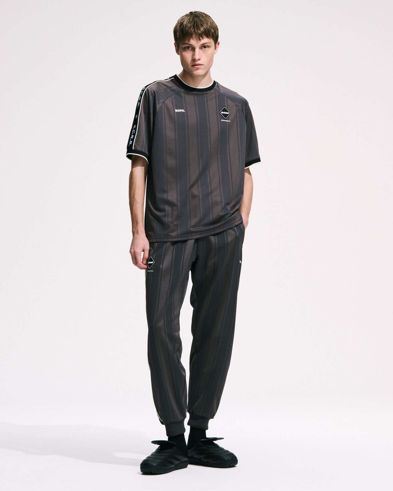 SHADOW WEAVE STRIPE PANTS,CHARCOAL GRAY, large image number 7