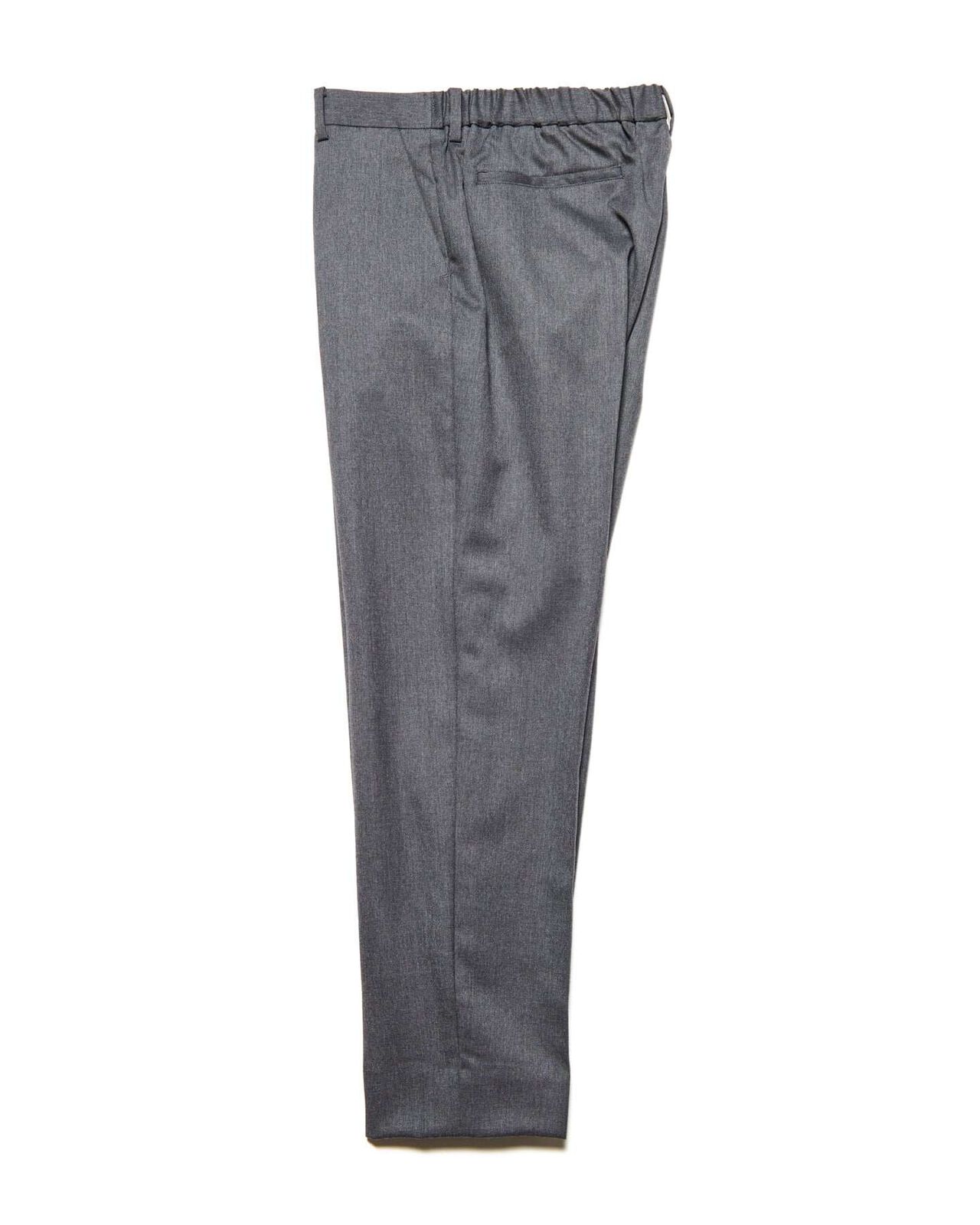 FLANNEL WOOL SHIRRING SLIM-FIT SLACKS,CHARCOAL GRAY, large image number 1
