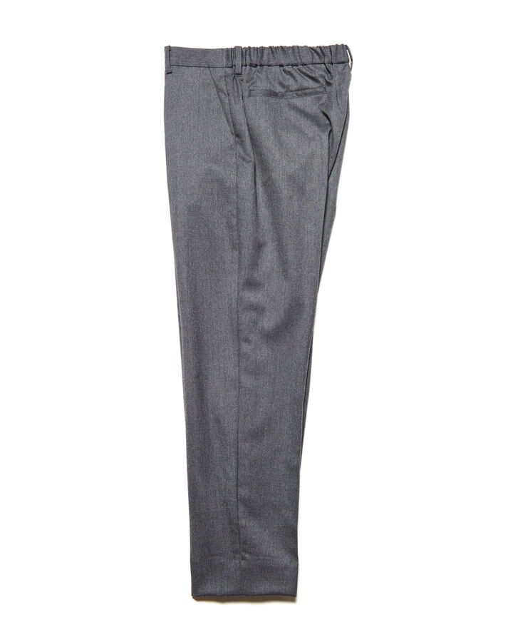 FLANNEL WOOL SHIRRING SLIM-FIT SLACKS,CHARCOAL GRAY, medium image number 1