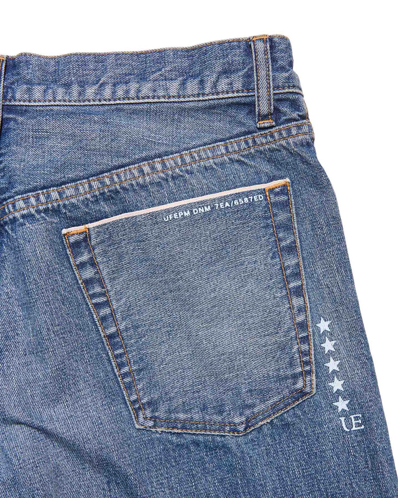 DAMAGED DENIM WIDE-FIT JEANS,INDIGO, large image number 5