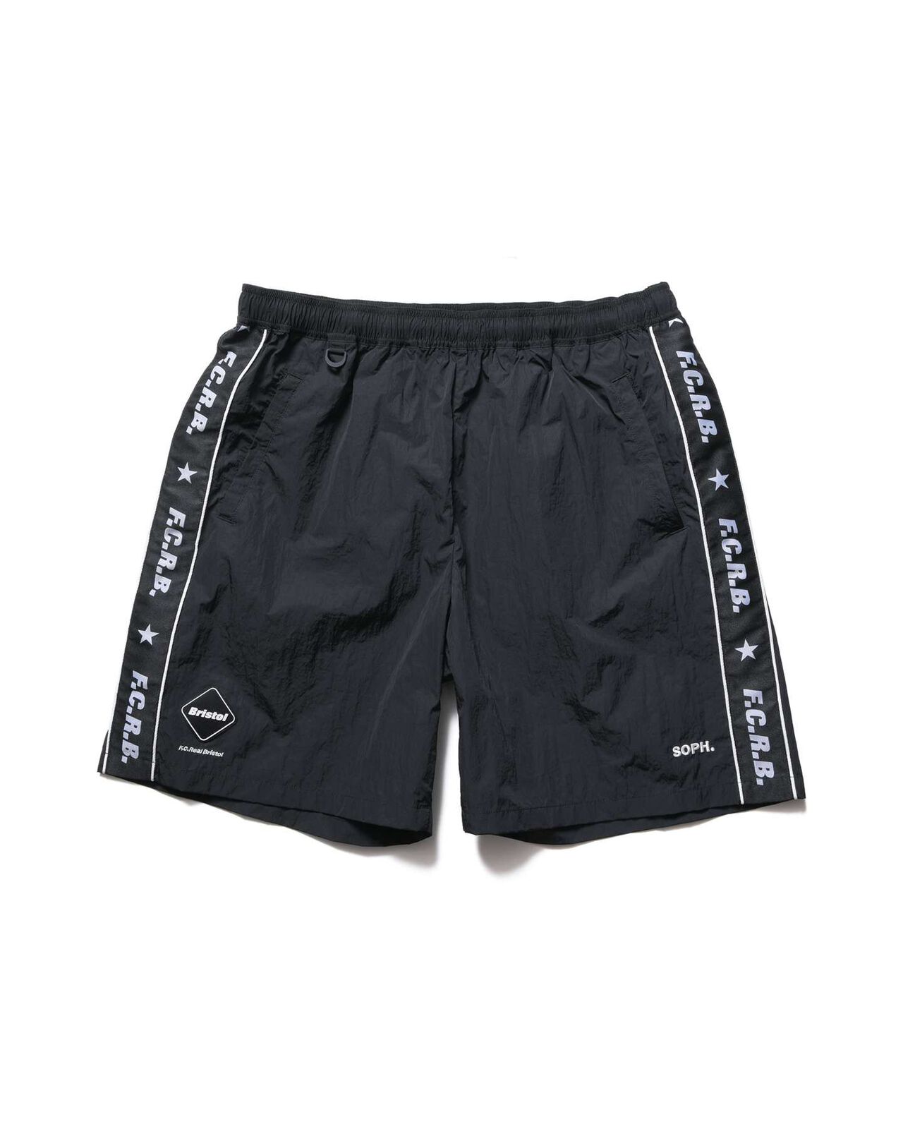 NYLON CHAMBRAY PRACTICE SHORTS,BLACK, large image number 2