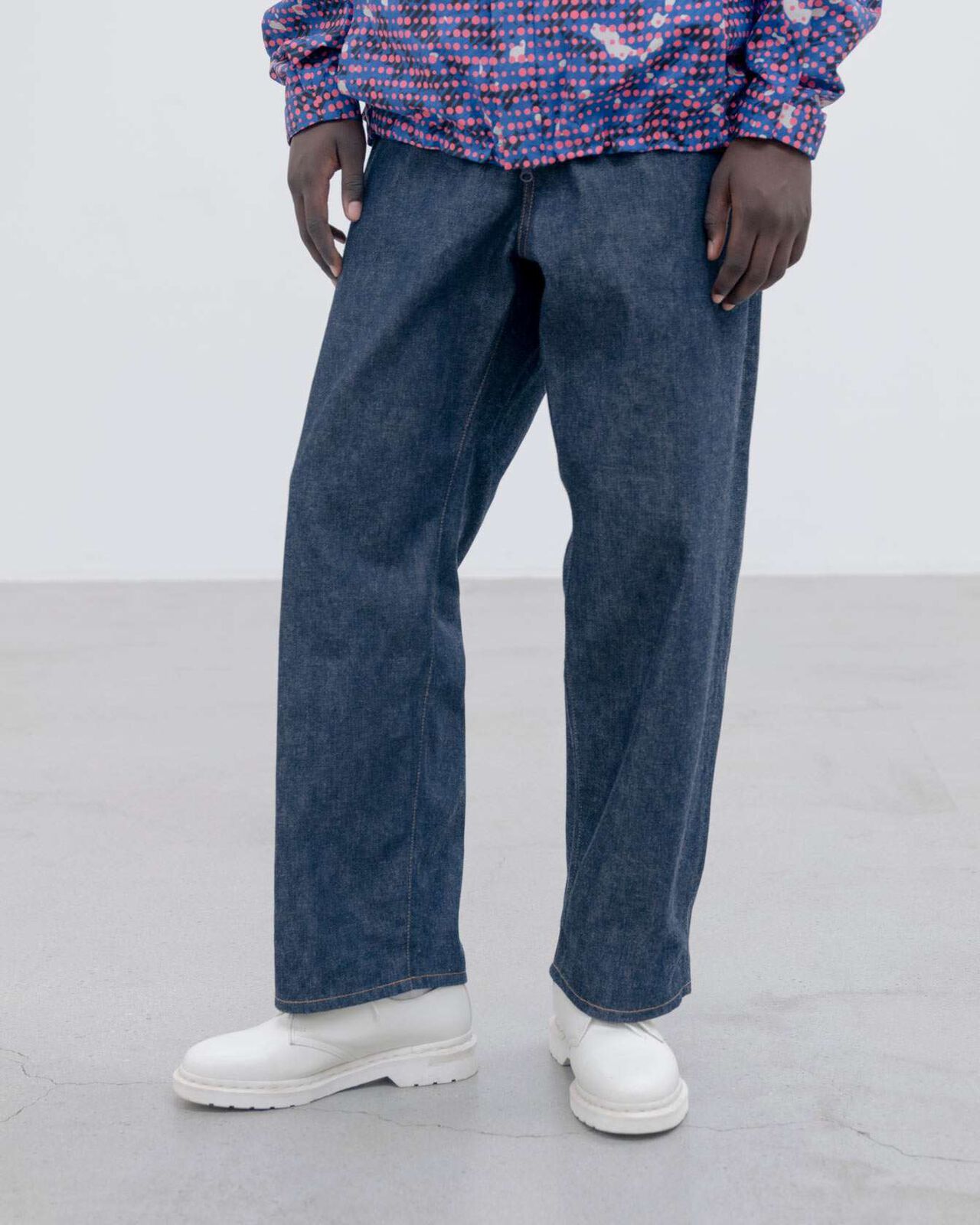 RIGID WIDE-FIT JEANS,INDIGO, large image number 5