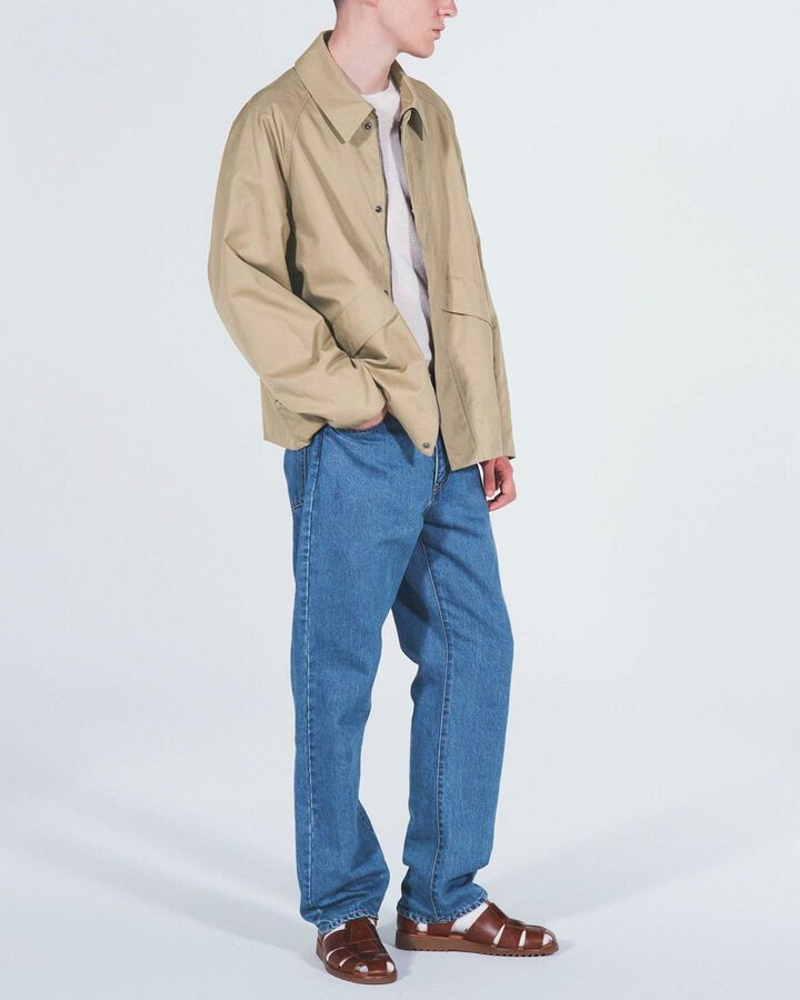 WASHED LINEN DENIM STANDARD PANTS,INDIGO, medium image number 8