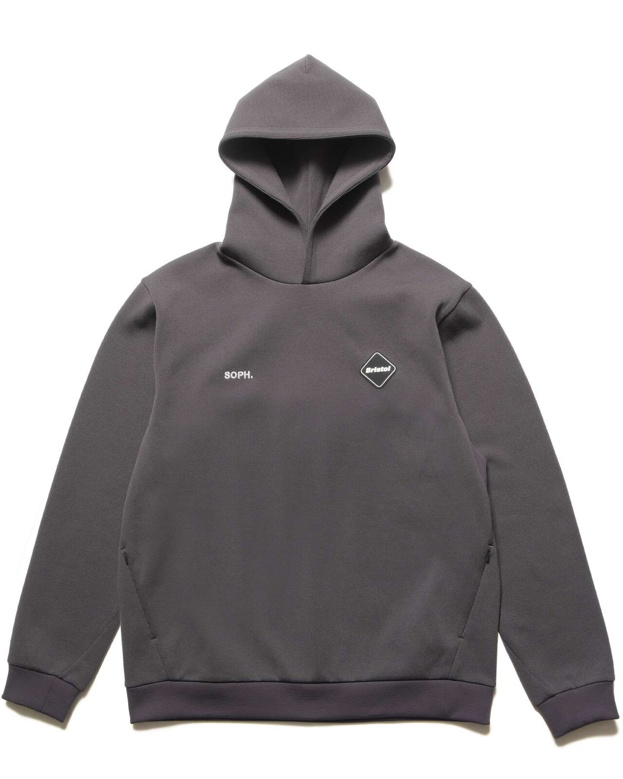 QUARTER KNIT HOODIE,BROWN, large image number 0