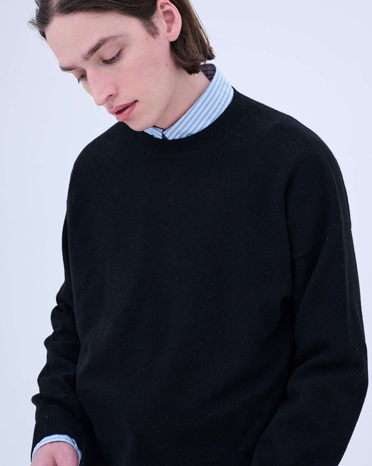 CASHMERE HIGH GAUGE CREWNECK KNIT,WHITE, large image number 4