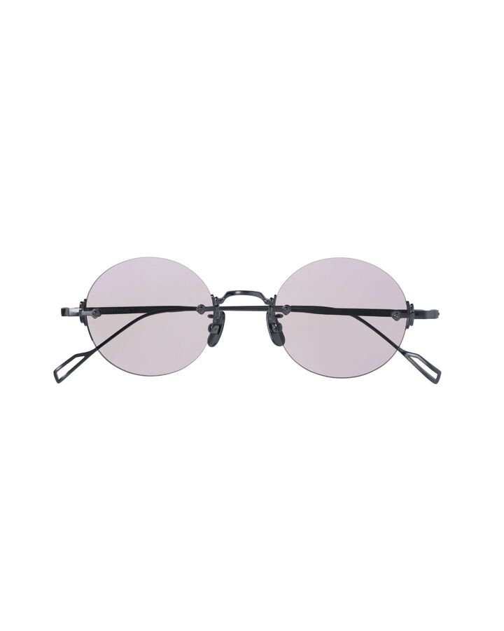 TITANIUM RIMLESS SUNGLASSES ROUND,BLACK, medium