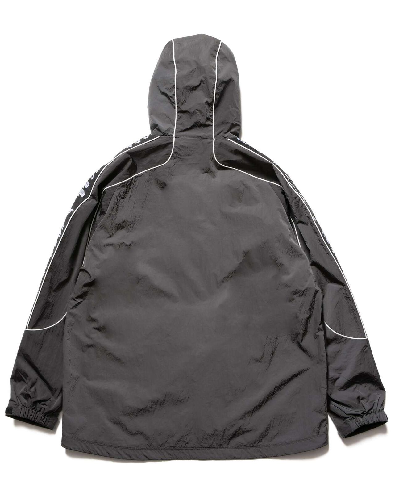 NYLON CHAMBRAY PRACTICE HOODED JACKET,CHARCOAL GRAY, large image number 1