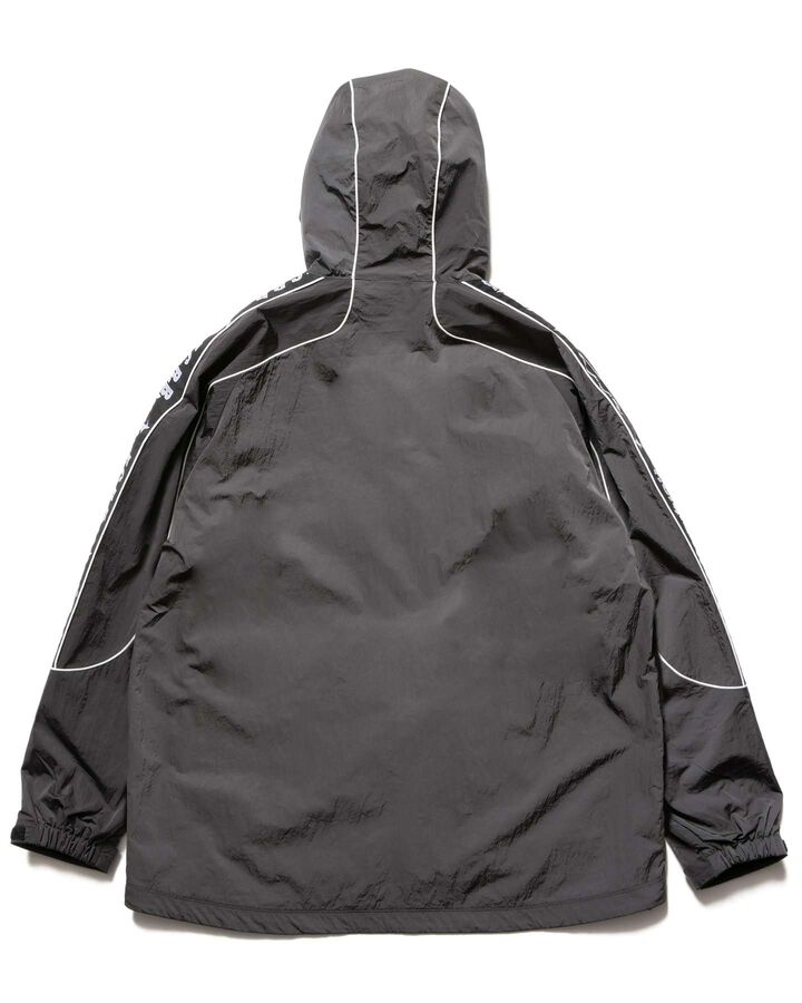 NYLON CHAMBRAY PRACTICE HOODED JACKET,CHARCOAL GRAY, medium image number 1