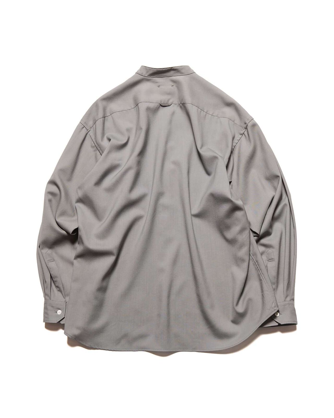 WASHBLE WOOL BAND COLLAR SHIRT,GREIGE, large image number 1