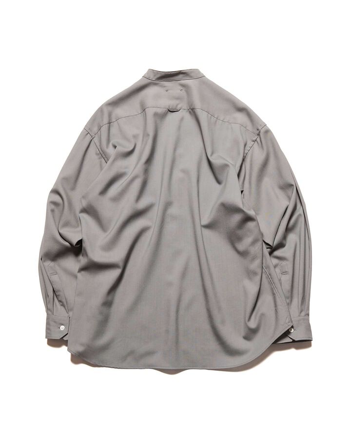 WASHBLE WOOL BAND COLLAR SHIRT,GREIGE, medium image number 1