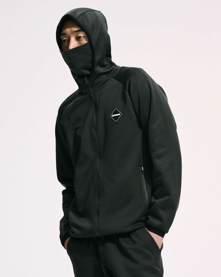 STRETCH FLEECE GAITER HOODIE,LIGHT GRAY, medium image number 7