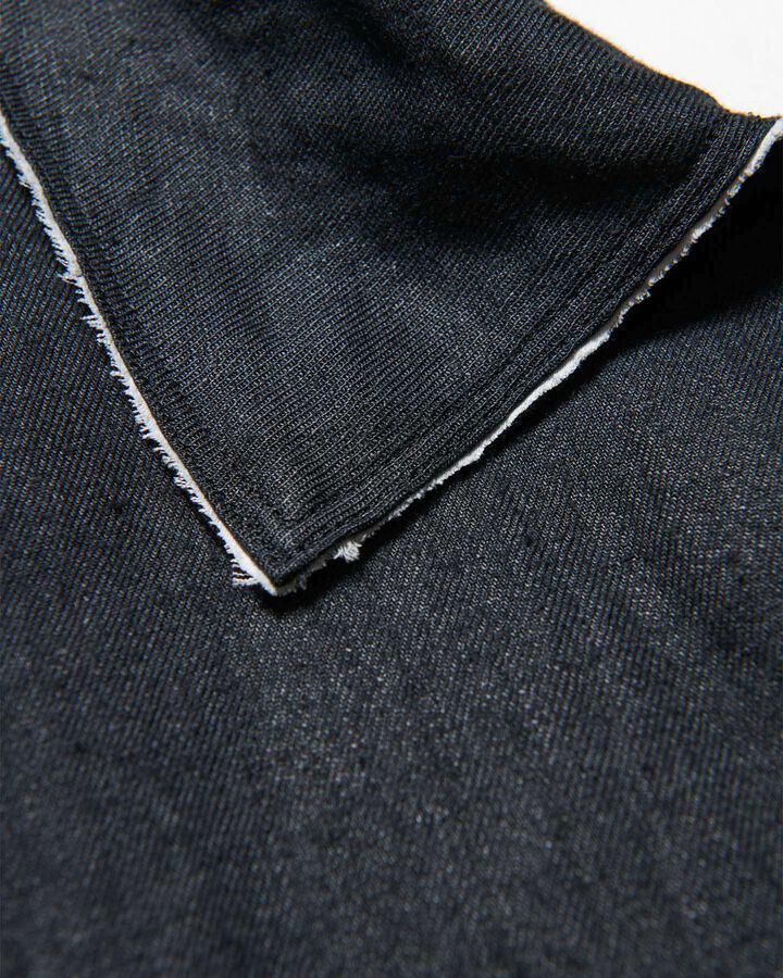BRUSHED LINEN CUT-OFF JACKET,BLACK, medium image number 3