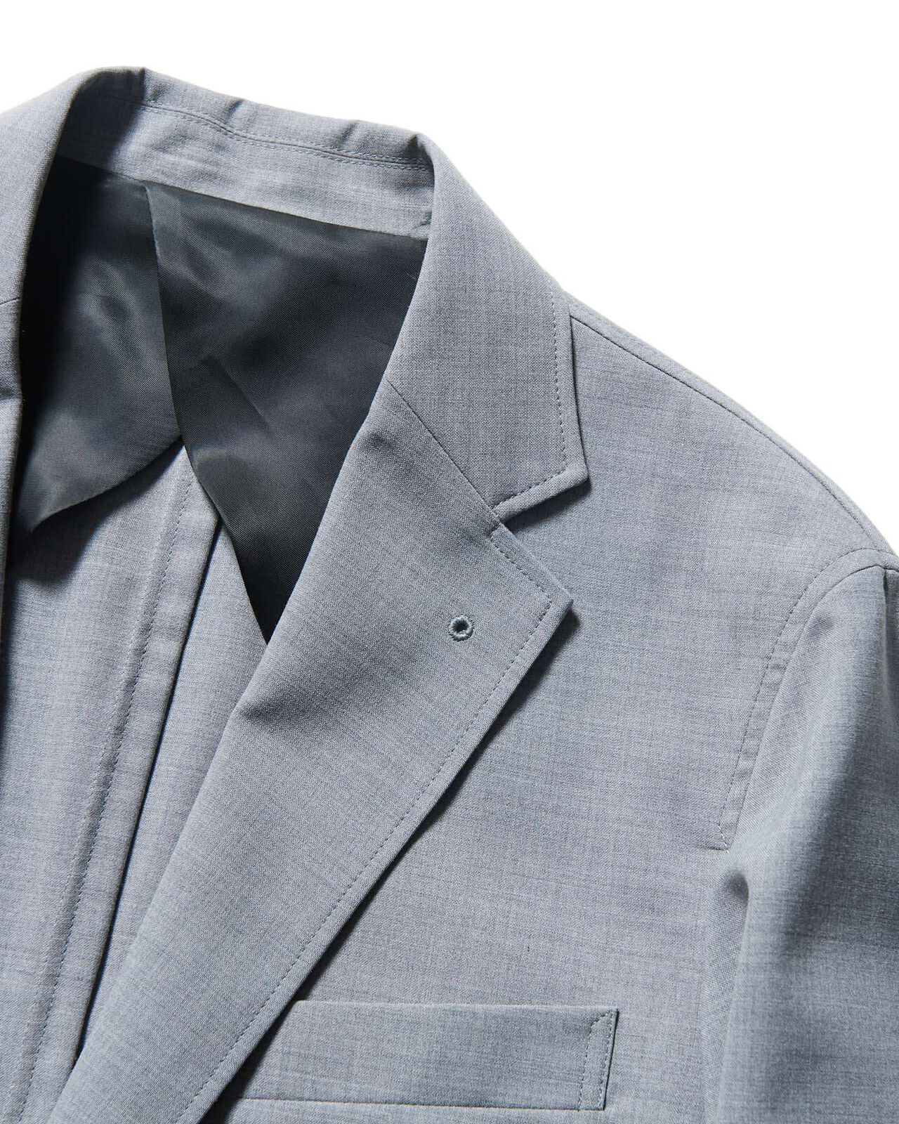 SUMMER STRETCH WOOL STANDARD 2BUTTON JACKET,GRAY, large image number 2