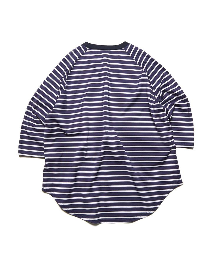 BORDER RAGLAN 3/4 SLEEVE WIDE TEE,NAVY, medium image number 1