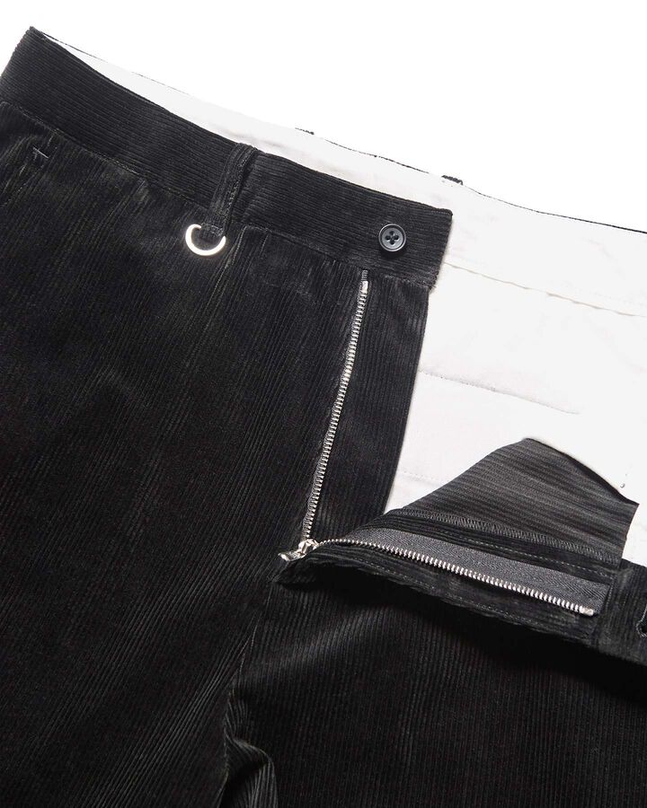 CORDUROY DOUBLE HEM PANTS,BLACK, medium image number 3