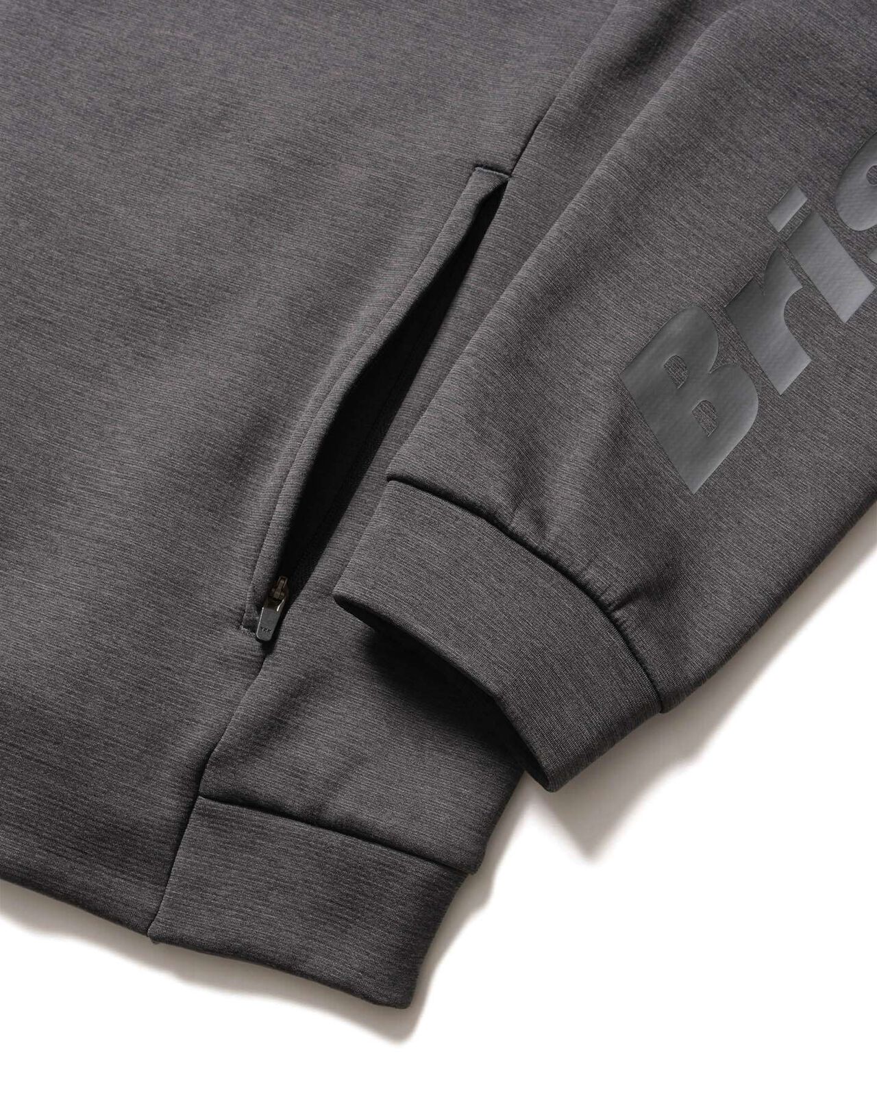 QUARTER KNIT ESSENTIAL ZIP-UP HOODIE,CHARCOAL GRAY, large image number 3
