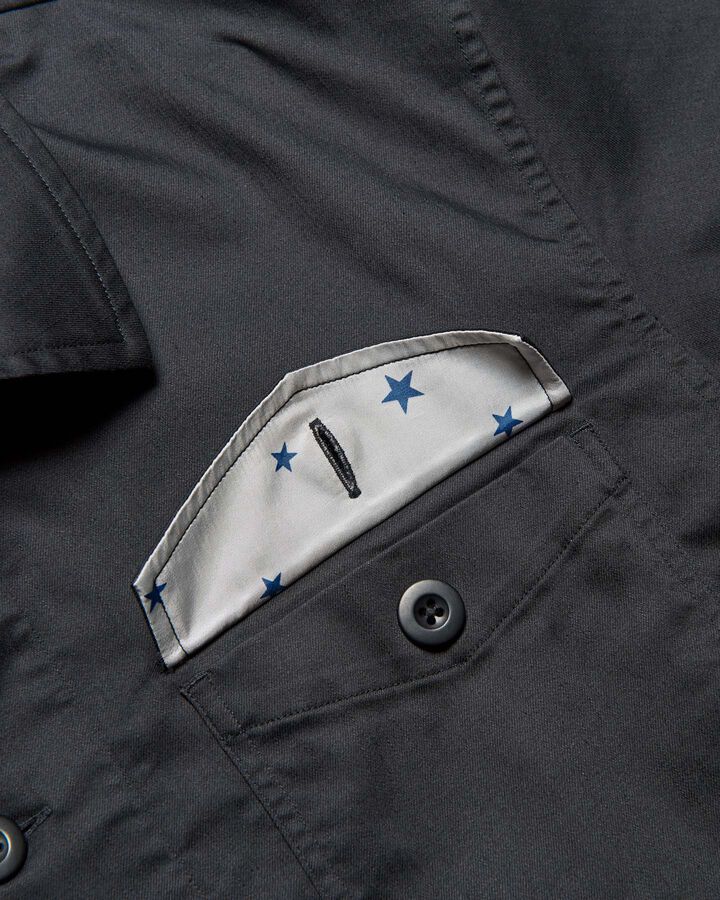 STRETCH TWILL FATIGUE SHIRT,BLACK, medium image number 4