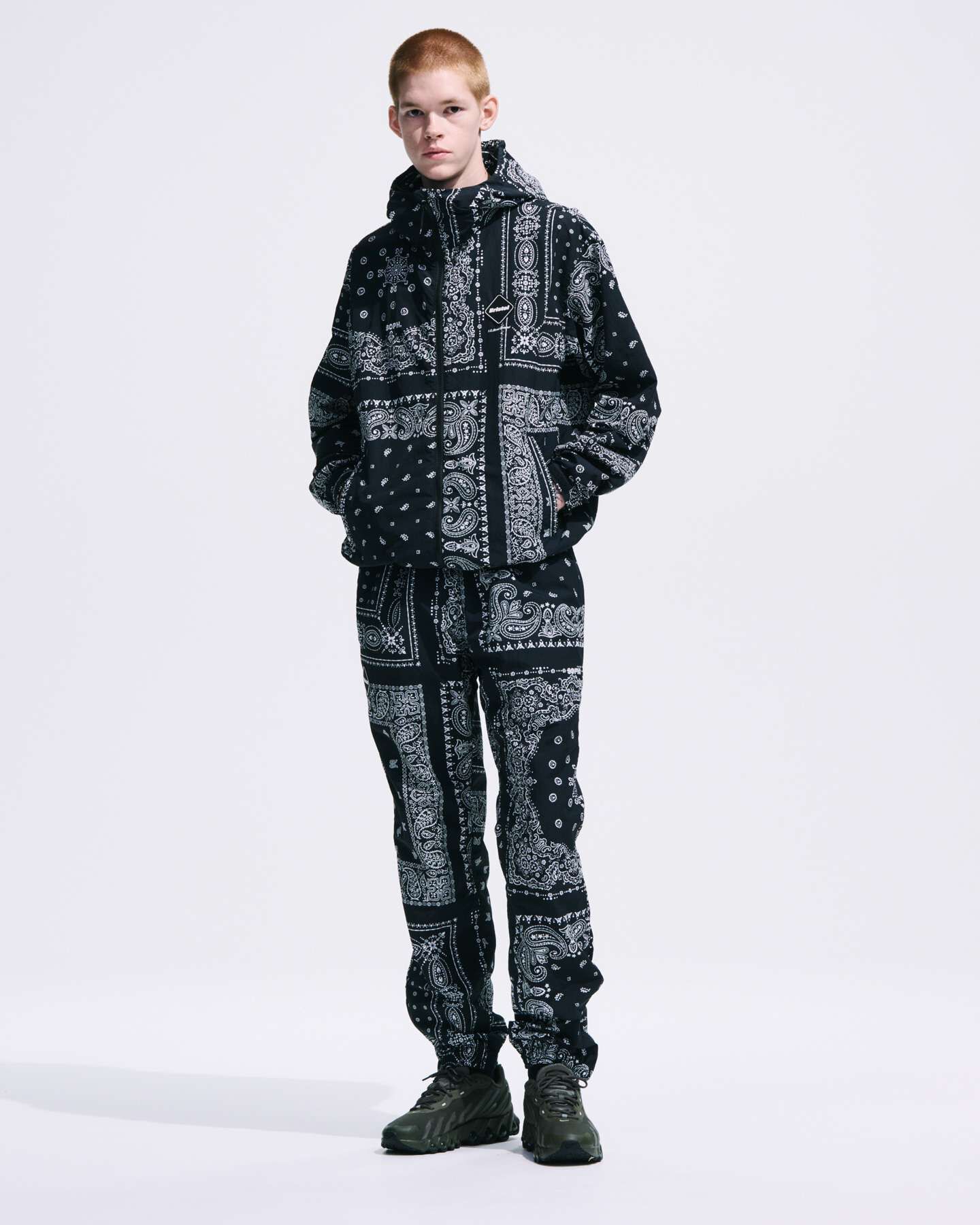 FCRB BANDANA NYLON EASY PANTS BLACK 最安 ら BANDANA NYLON EASY PANTS