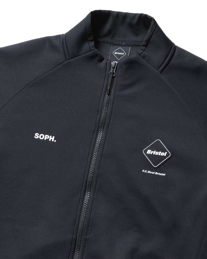 STRETCH FLEECE STAND COLLAR BLOUSON,BLACK, medium image number 2