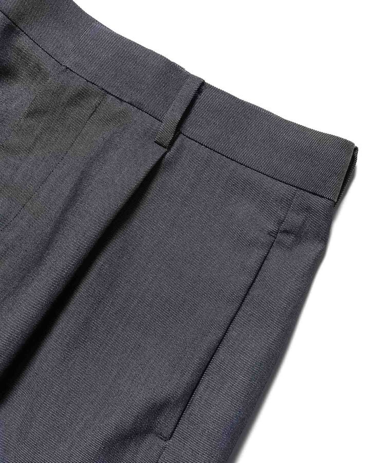 DENIM SIDE POCKET TAPERED CROPPED SLACKS,BLACK, medium image number 3
