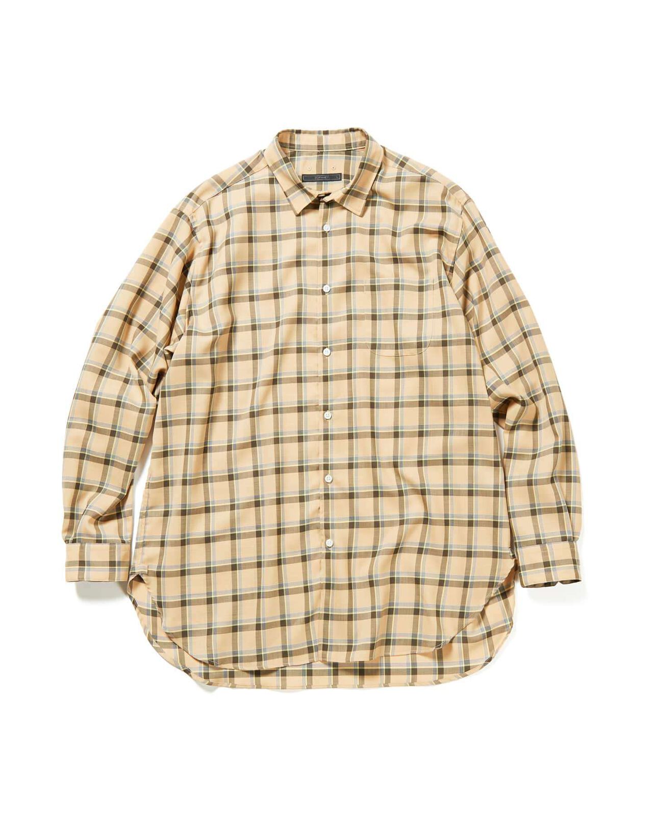 WOOL TWILL BAGGY LONG SHIRT,BEIGE, large image number 0