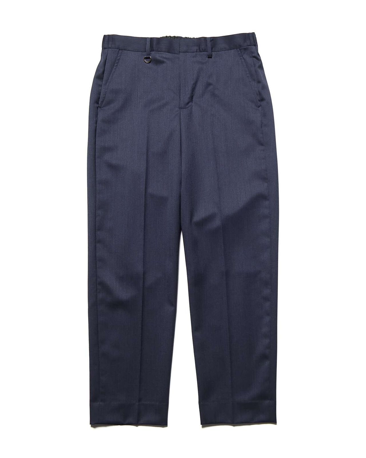 WOOL GABARDINE SLIM-FIT SHIRRING SLACKS,NAVY, large image number 0