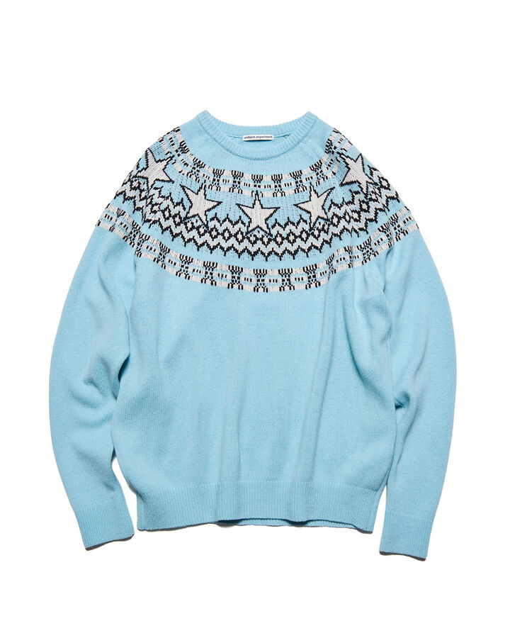 STAR NORDIC SWEATER,LIGHT BLUE, medium