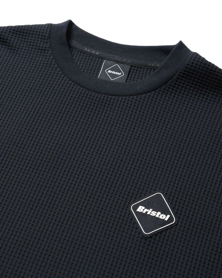TECH WAFFLE S/S LOUNGE TOP,BLACK, medium image number 2