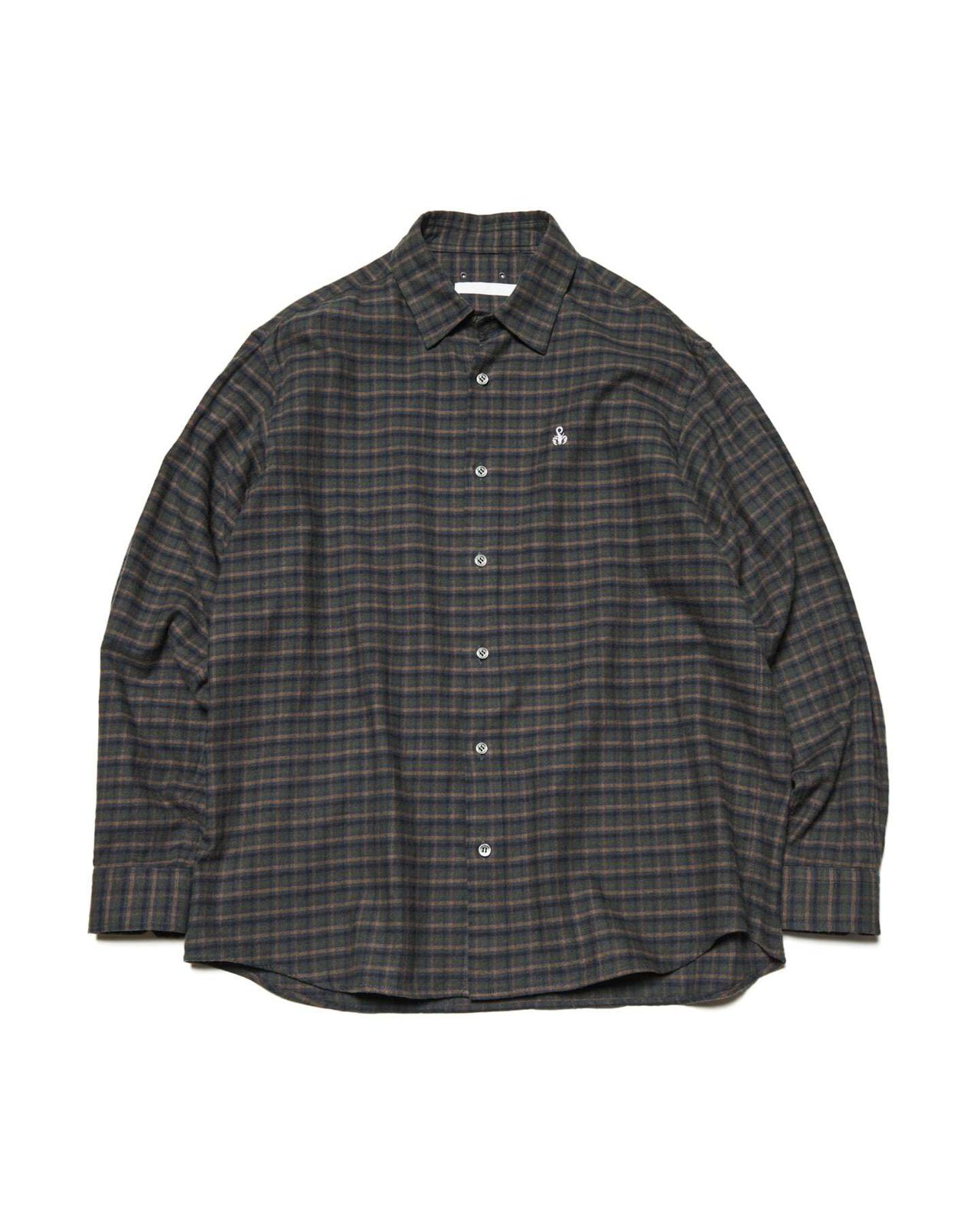 COTTON FLANNEL RELAX-FIT SHIRT,KHAKI, large image number 0