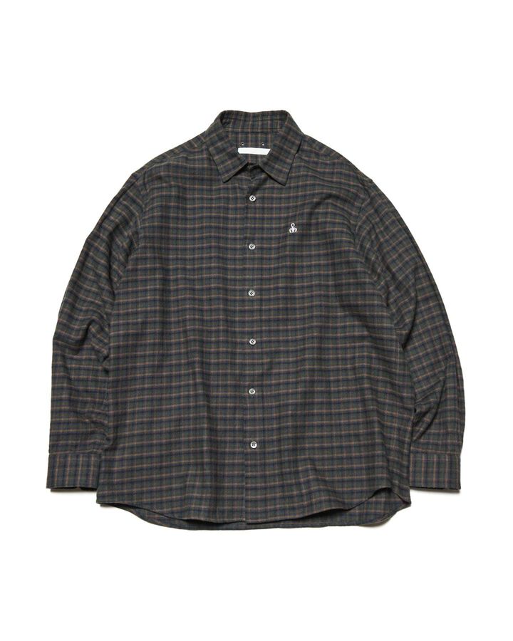 COTTON FLANNEL RELAX-FIT SHIRT,KHAKI, medium