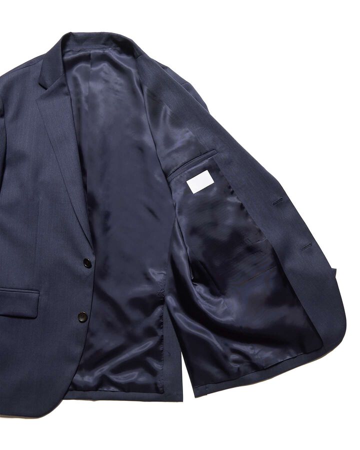 WOOL GABARDINE STANDARD 2-BUTTON JACKET,NAVY, medium image number 4