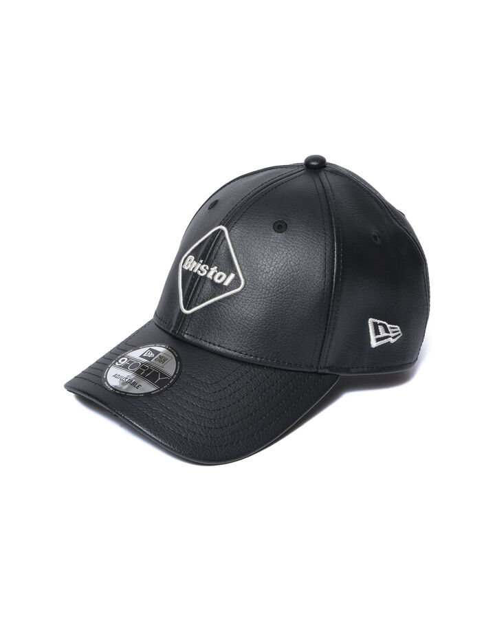 NEW ERA EMBLEM 9FORTY SYNTHETIC LEATHER CAP,BLACK, medium