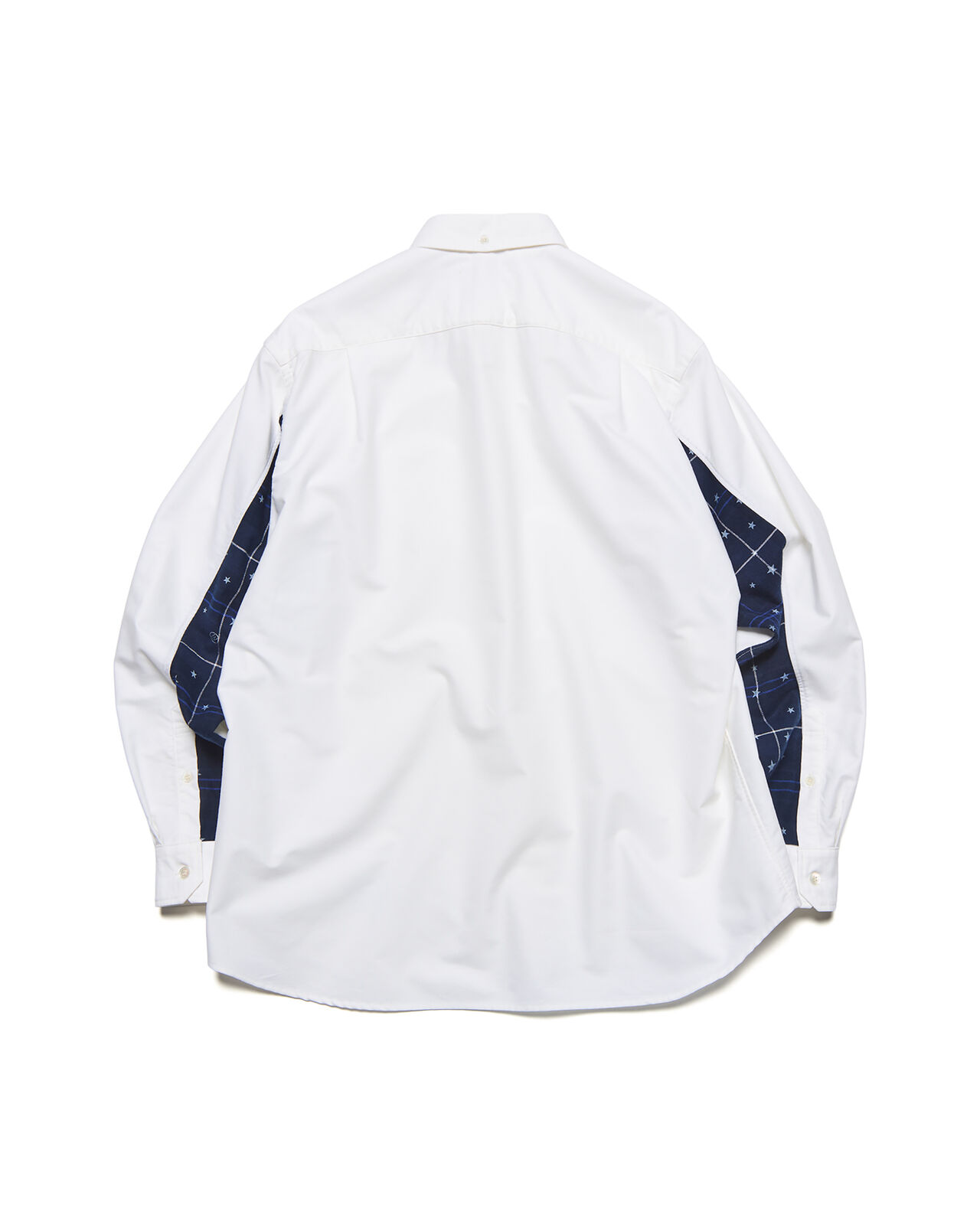 STAR PRINT CHECK PANELED B.D SHIRT,WHITE, large image number 1