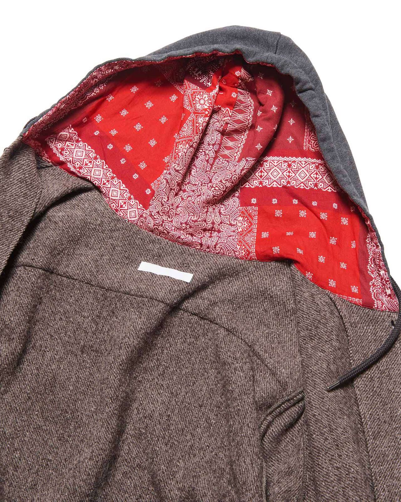 LINEN WOOL HOODED SHIRT,LIGHT BROWN, large image number 2