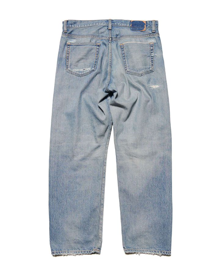 DAMAGED DENIM REGULAR-FIT JEANS,LIGHT INDIGO, medium image number 1