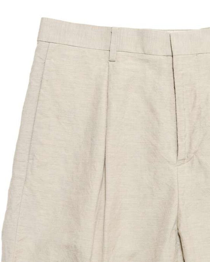 LINEN WOOL 1TUCK SLACKS,BEIGE, medium image number 3
