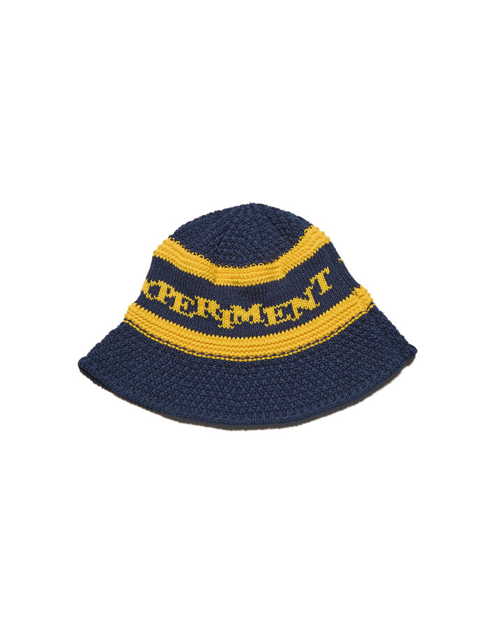 LOGO JACQUARD KNIT HAT,NAVY, medium image number 1