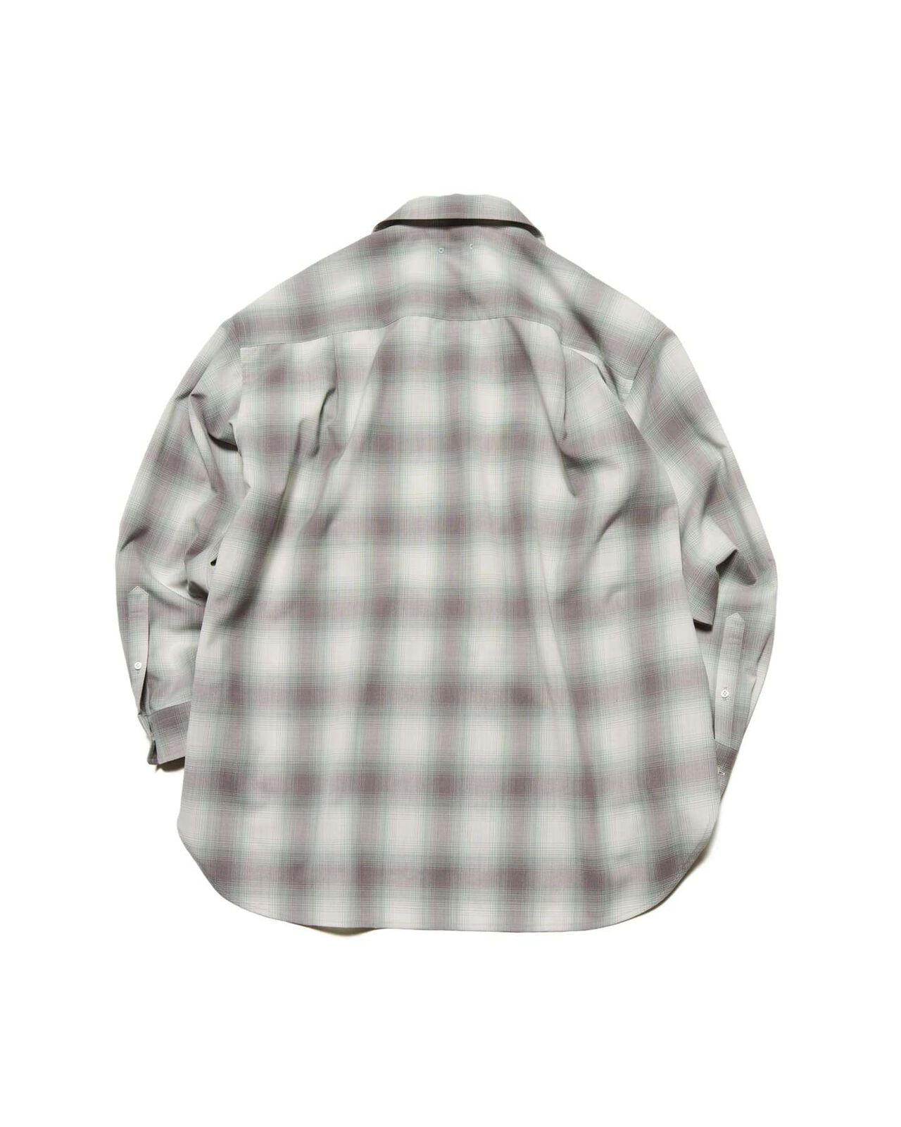 HIGH-TWIST OMBRE CHECK SKIPPER SHIRT,GRAY, large image number 1