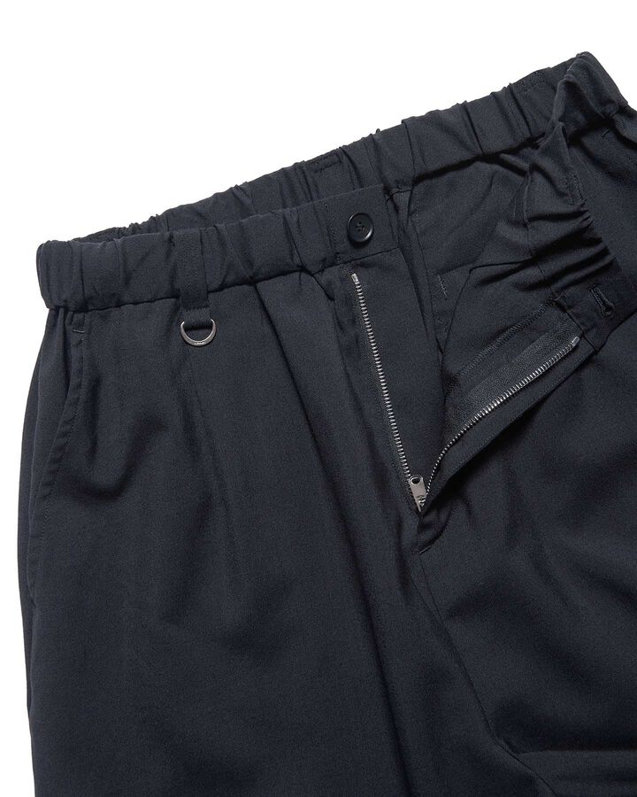 WASHBLE WOOL TAPERED BOLD PANTS,BLACK, medium image number 2