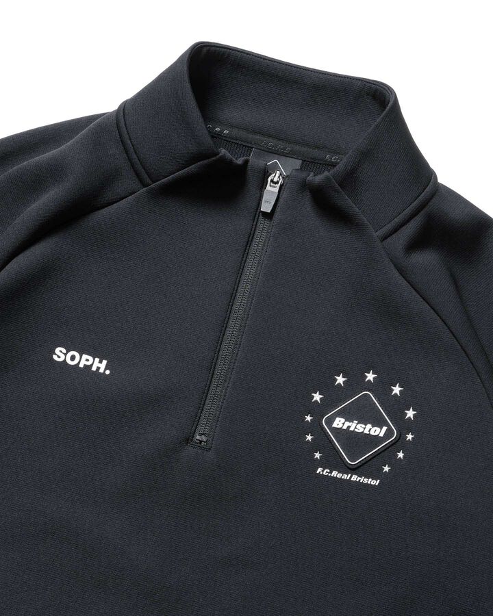 QUARTER KNIT ESSENTIAL HALF-ZIP TOP,BLACK, medium image number 2