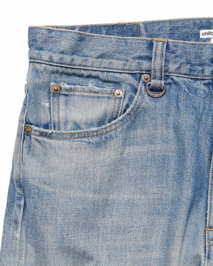 DAMAGED DENIM REGULAR-FIT JEANS,LIGHT INDIGO, medium image number 3