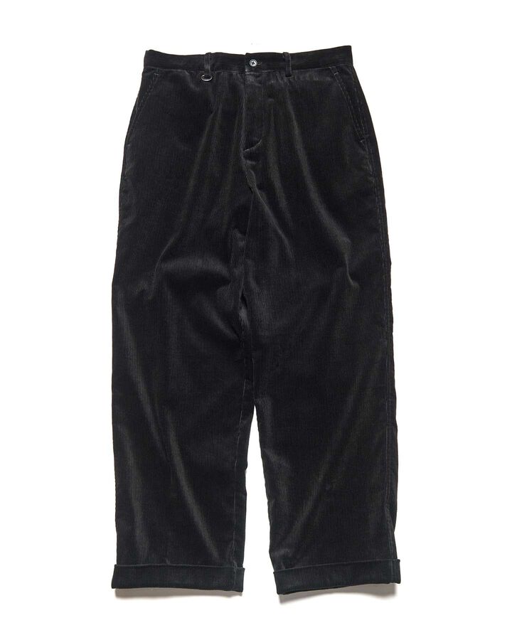 CORDUROY DOUBLE HEM PANTS,BLACK, medium