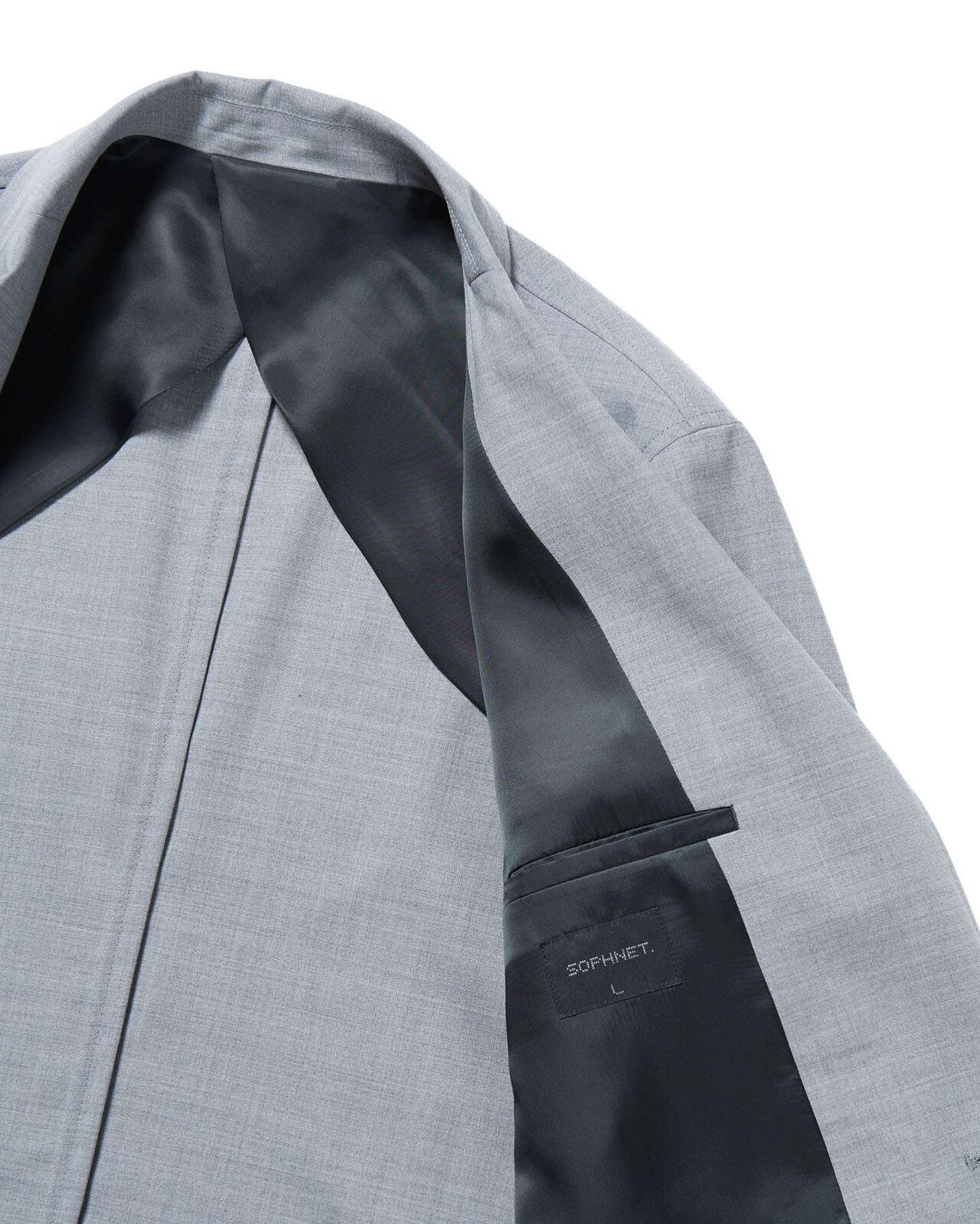 SUMMER STRETCH WOOL STANDARD 2BUTTON JACKET,GRAY, large image number 3