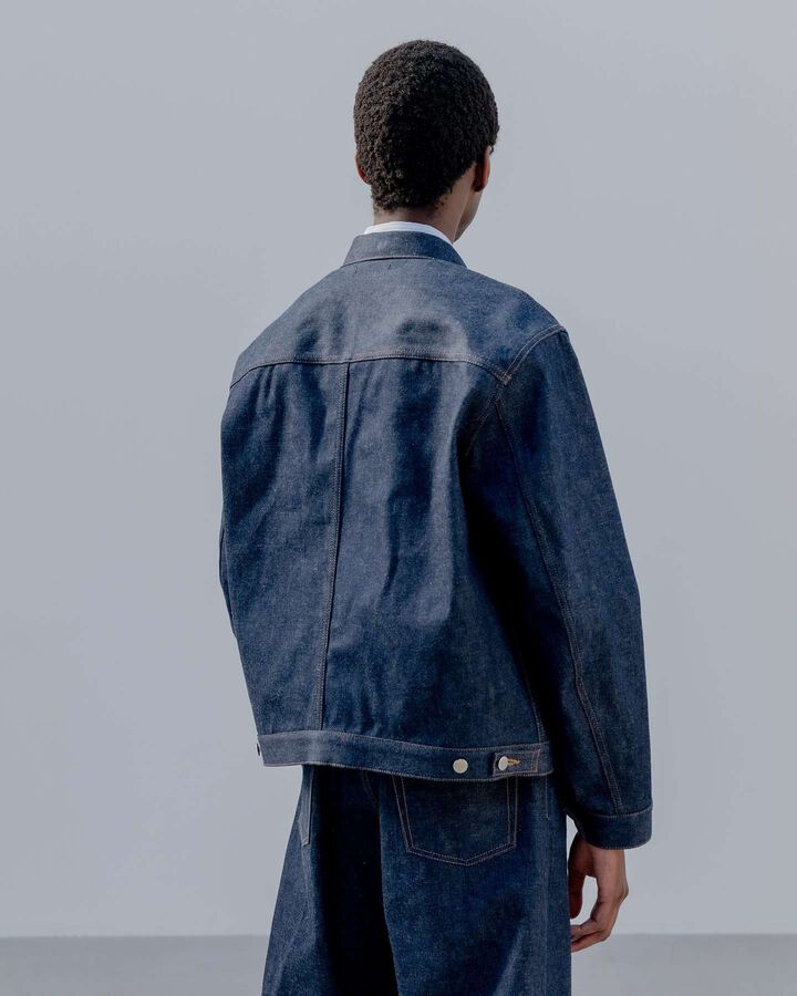 RIGID DENIM TRUCKER JACKET,INDIGO, medium image number 7