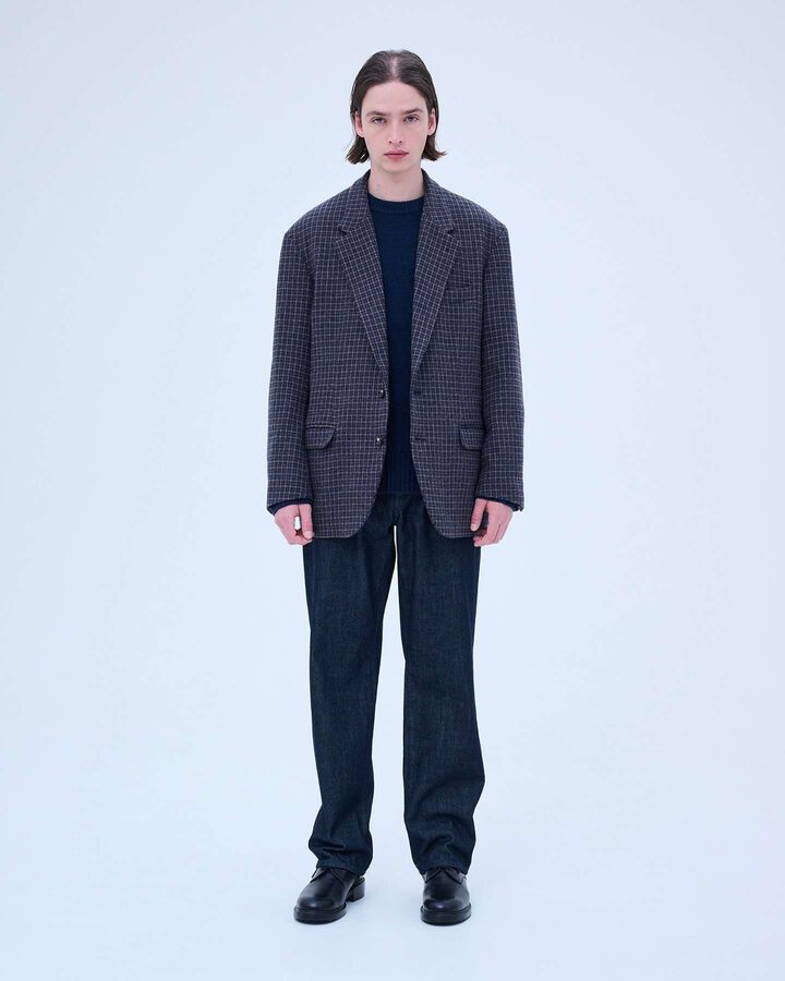 ONE WASHED DENIM STANDARD PANTS,BLACK, medium image number 6