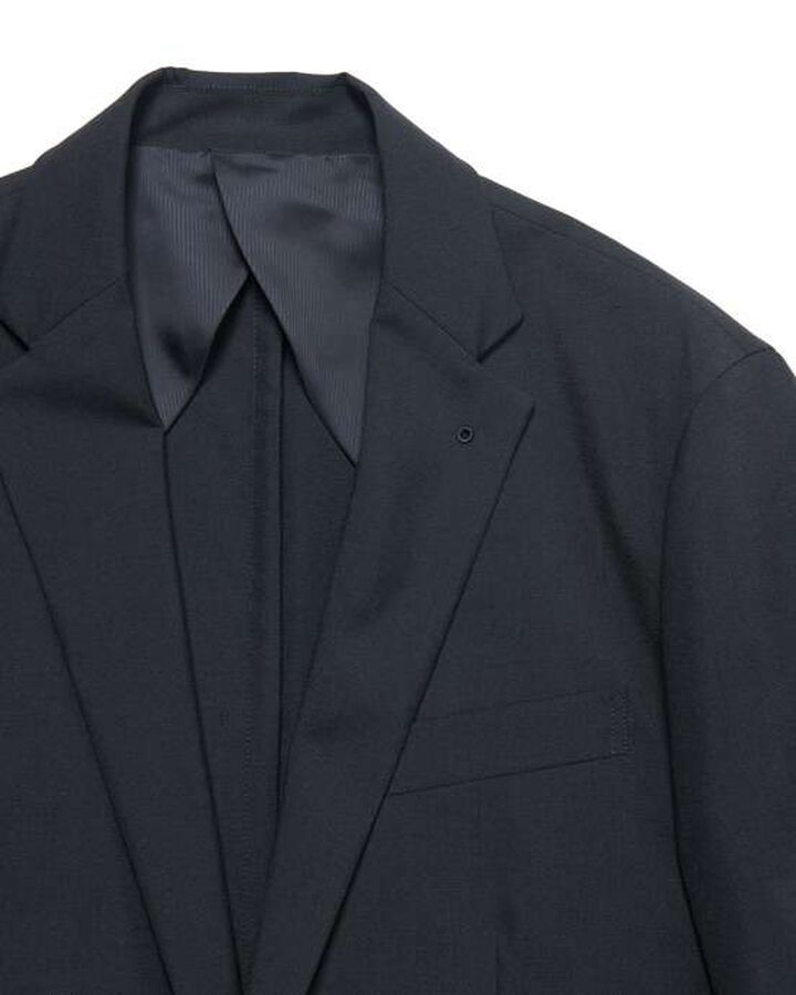 SUMMER MERINO WOOL STANDARD 2BUTTON JACKET,BLACK, medium image number 2